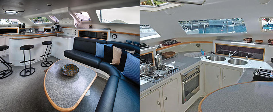Cape Grace Sailing Yacht for Charter - Living Room & Kitchen